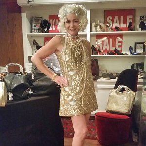 Stunning vintage sequin beaded dress, S